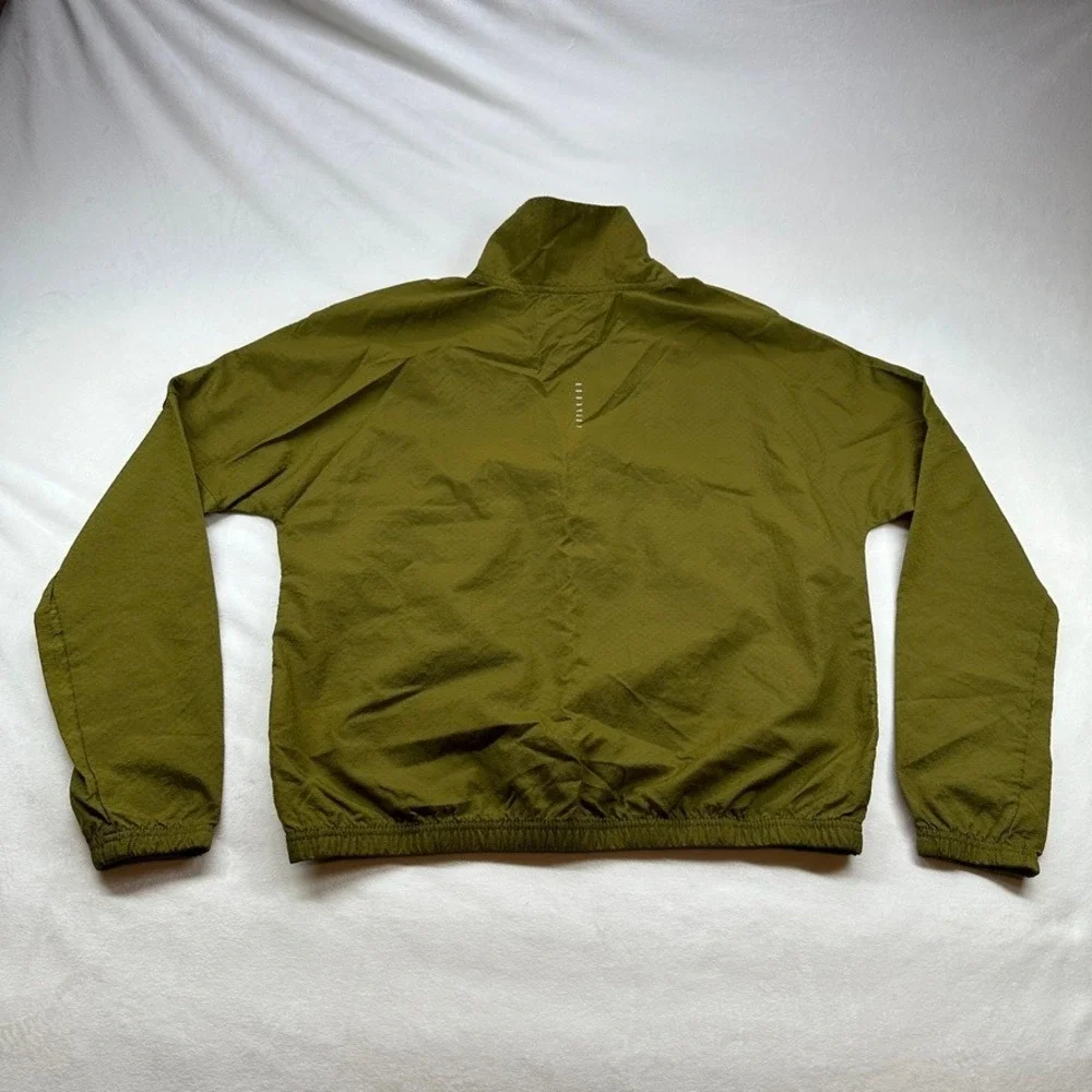 Nike Swoosh Running Jacket‎ Olive Green Dri-FIT Half Zip Pullover XS